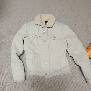 Cream Sherpa Denim Jacket